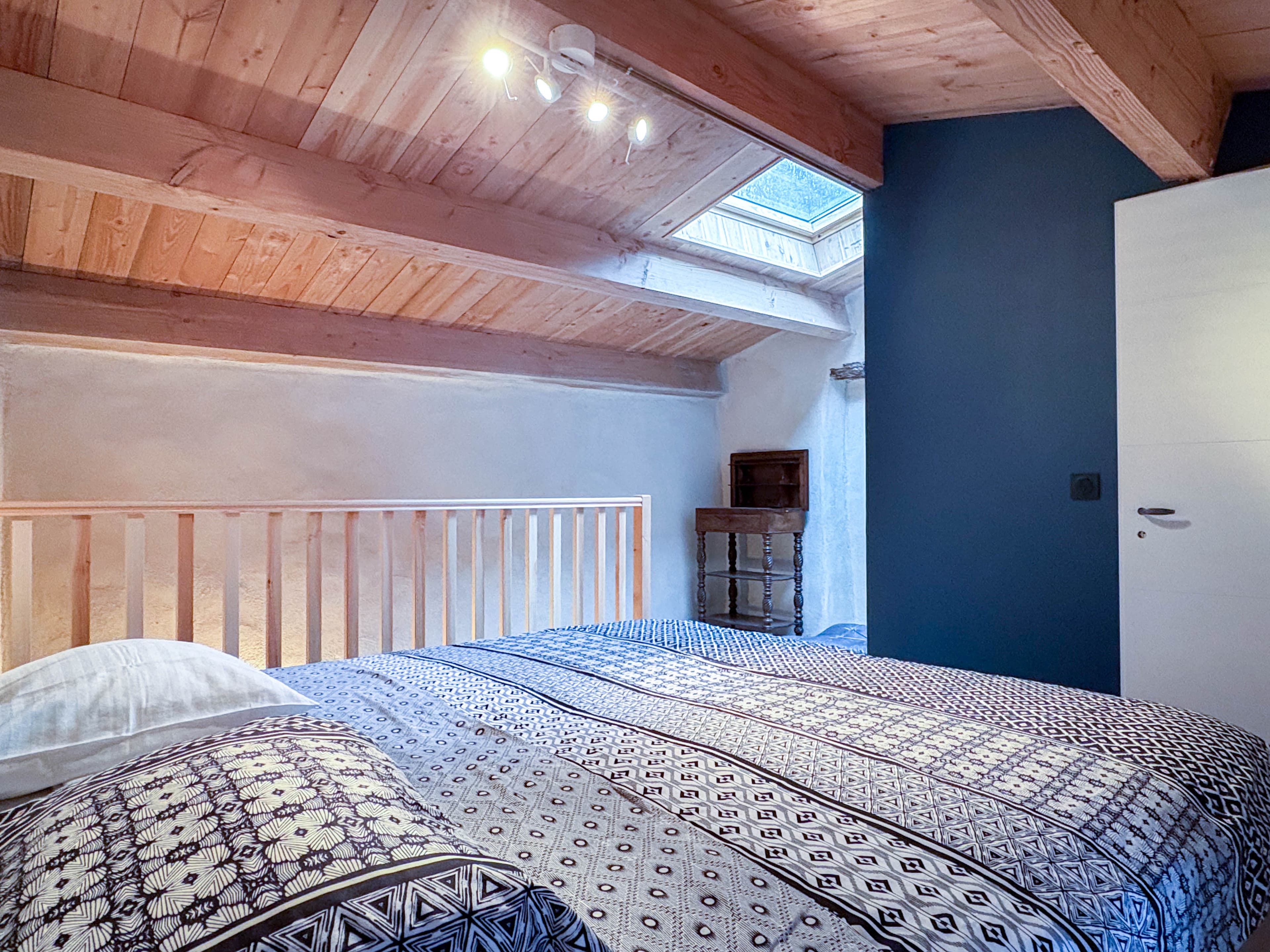 Bebop Studio bedroom with skylight