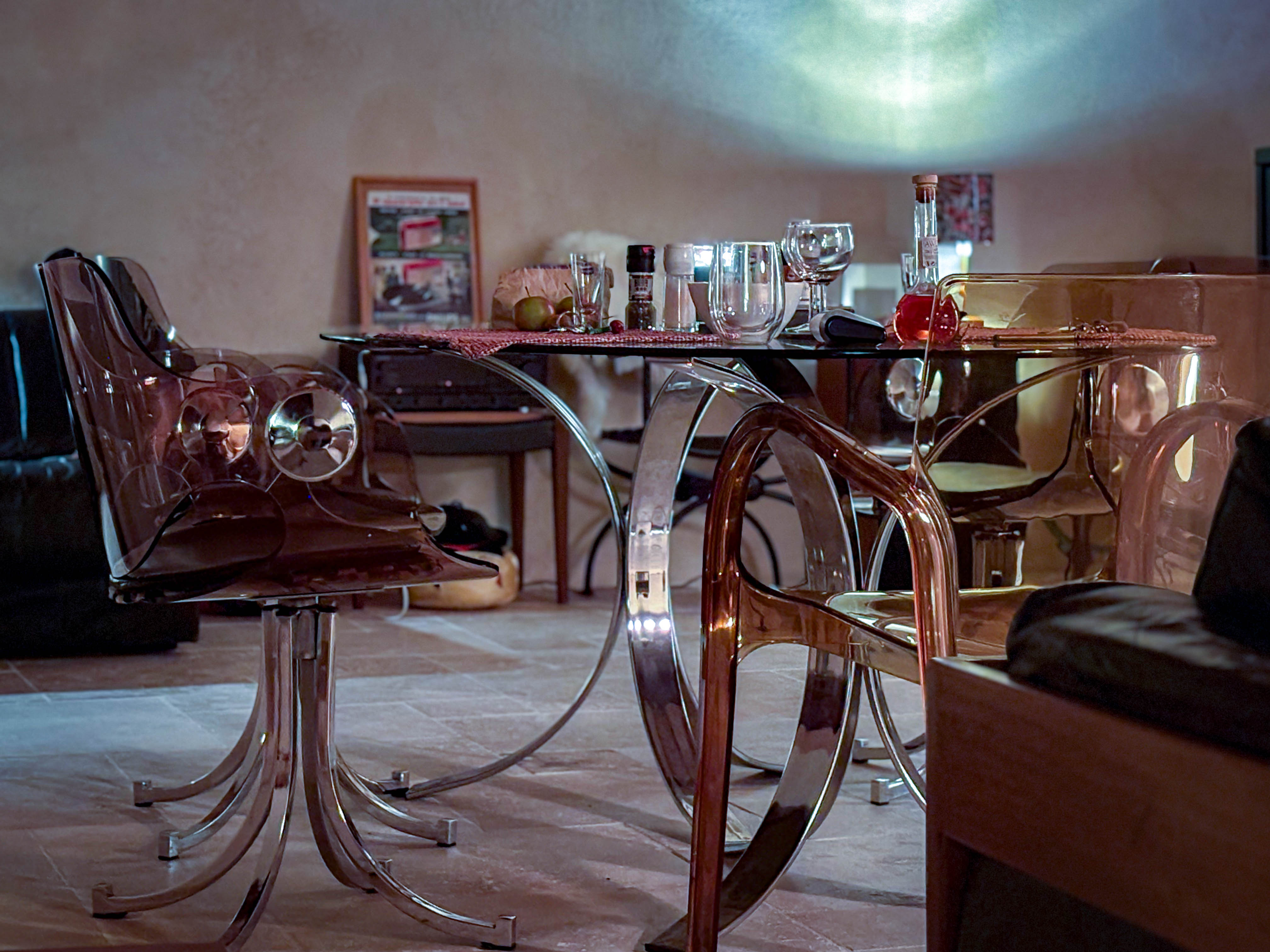 Retro dining area in La Funky Barn