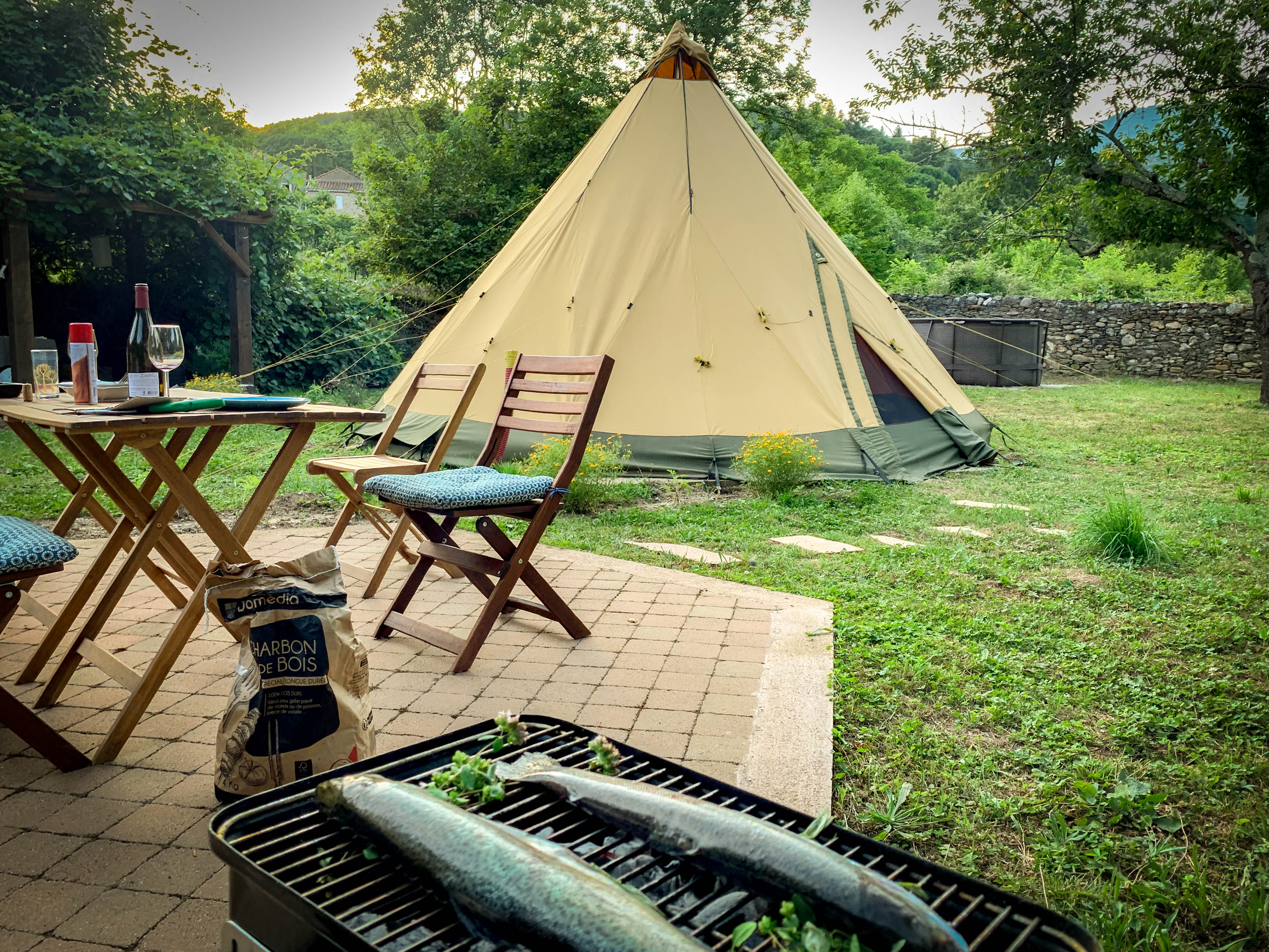 Rewind Garden glamping setup